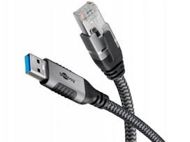 Tinklo adapterio kabelis su integruotu RJ45 ir USB-A 3.0, 1Gb/s, 2 m
