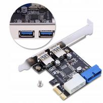 PCI-E valdiklio plokštė su USB 3.0 išplėtimu ir priekinė 20 pin jungtis, 5Gb/s