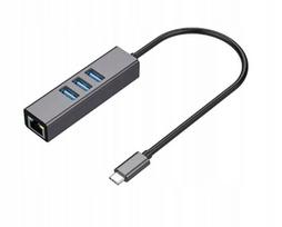 USB-C 3.1 tinklo adapteris su 3 USB 3.0 ir RJ45 LAN