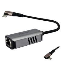 Tinklo plokštė USB-C į RJ45, 5Gbps, Ethernet LAN, USB 3.2, kampinė