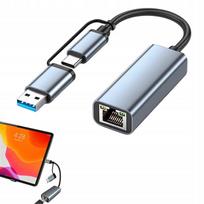 Tinklo adapteris USB-C/USB-A į Ethernet (RJ45), 1000Mbps