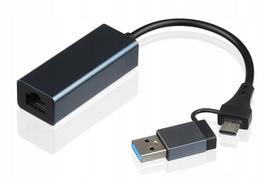 Adapteris USB-C 3.0 su Gigabit LAN RJ45 (100/1000Mb/s), 2 viename