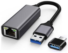 Tinklo adapteris USB 3.0 su RJ45 (1000Mb/s) ir USB-C pereinamuoju