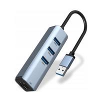 USB-C tinklo adapteris, Gigabit Ethernet RJ45, 3 x USB 3.0