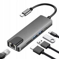 USB-C adapteris BLOW, USB 3.0, HDMI 4K, RJ45 LAN