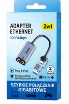 Tinklo adapteris USB-C / USB 3.0 į Ethernet RJ-45 1000Mbps, Vootec