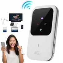 Belaidis 4G Wi-Fi maršrutizatorius su antena, 2400mAh baterija, baltas