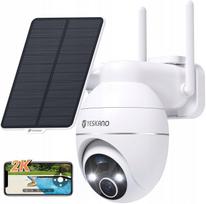Lauko saulės energija maitinama WiFi kamera, 2K 3MP, PTZ 360°, PIR jutiklis, IP66