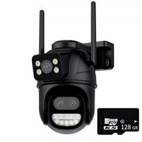 Lauko pasukama IP kamera su 3 objektyvais, 270° kampu, WiFi, 8 MP, juoda