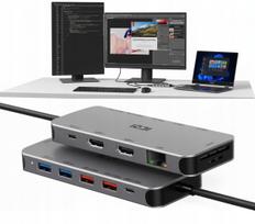 Nešiojamojo kompiuterio USB-C 3.0 dviejų monitorių HDMI stotelė