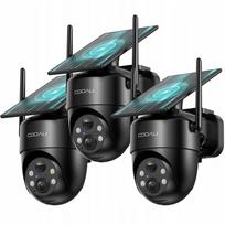 Lauko saulės kamera 2K, WiFi, belaidė, 360° sukama, juoda, 3 vnt.