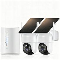 Lauko WiFi kamerų rinkinys, 2 kameros, 4MP, IR, IP65, su stotele ir baterija