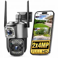 Lauko 4G LTE vaizdo kamera, 4MP (2×2MP), dviguba objektyvų sistema, Full HD