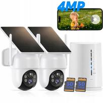Vaizdo stebėjimo sistema su 2 saulės kameromis, WiFi, 4MP, 64GB bazinė stotis