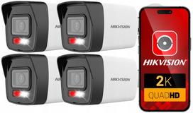 Lauko IP vaizdo kamera HIKVISION, 4MP, 2.8 mm, PoE, 4 vnt.