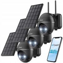 Lauko saulės energija maitinama WiFi IP kamera, 5MP, su PIR jutikliu, 4x priartinimu, pasukama, bevielė, x3