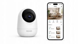Vidaus WiFi kamera MEARI, su besisukančiu objektyvu, 5 GHz, nemokamas debesų saugojimas