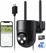 Lauko vaizdo kamera NUASI 4G LTE, 2K, 360° PTZ, IP66, AI, su garsu, 32GB, juoda