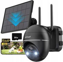 Lauko saulės WiFi IP stebėjimo kamera, 5MP, su PIR jutikliu, sukam, ZOOM funkcija, 32GB