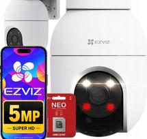 Lauko WiFi kamera EZVIZ C8C 3K, 5Mpx, dviguba šviesa, automatinis sekimas, su 64GB kortele