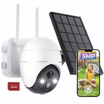 Lauko IP WiFi saulės kamera, 5MP, automatinė sukamasis, spalvotas naktinis matymas, suderinama su Alexa
