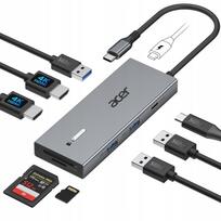 USB-C koncentratorius Acer, 9 jungtys, HDMI 4K, 100 W PD