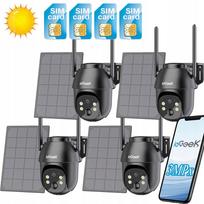Lauko saulės kamera su GSM 3G/4G LTE SIM, 2K 3MP, sukama, IP65, 4 vnt.