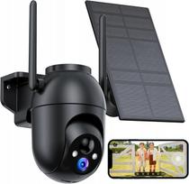 Lauko WiFi saulės kamera 2K, 360°, IP66, su judesio jutikliu ir garso signalu
