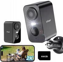 Belaidė 2K IP kamera su akumuliatoriumi, 3MP, dvipusiu garsu, WiFi, 64GB