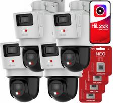 Stebėjimo kamerų rinkinys HiLook Hikvision TrandemVu 4x 4MP PTZ su 64GB atmintimi
