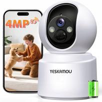 Vidaus stebėjimo kamera YESKAMOU, 4MP, 360°, WiFi, įkraunama