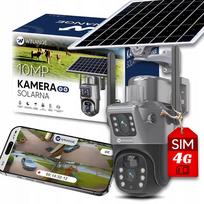 Lauko 4K vaizdo stebėjimo kamera su saulės baterija, dviem objektyvais, 10MP, 4G LTE SIM