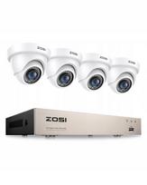 Lauko vaizdo stebėjimo sistema ZOSI, 8 kanalų DVR, 4x 2MP kameros, IR naktinis režimas, Full HD 1080P