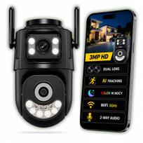 Lauko IP Wifi stebėjimo kamera su dviguba kamera, 5GHz/2.4GHz, sukiojama, su signalizacija