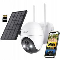 Lauko saulės IP WiFi apsaugos kamera, sukama, 2K 5MPX PTZ
