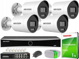 Vaizdo stebėjimo rinkinys Hikvision Acusense, 4MP, 4 kameros, DS-2CD2043G2-LI, NVR