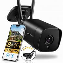 Lauko belaidė Wi-Fi kamera 8MP UHD 4K, metalinis korpusas, su signalizacija