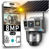 Lauko saulės kamera, 8MP, 2 objektyvai, 4G LTE, 10x priartinimas, SIM kortelė