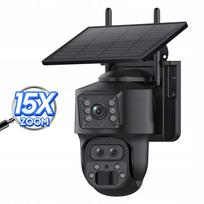 Lauko stebėjimo kamera LS VISION, 12 MP, 15x priartinimas, 4G, SIM, saulės energija, 3 objektyvai, PTZ