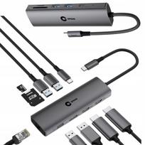 USB-C šakotuvas su 2x HDMI, 4K DisplayPort ir LAN DELL nešiojamiems kompiuteriams