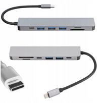 USB-C 3.2 šakotuvas su 3 USB, HDMI, SD ir microSD kortelių skaitytuvu