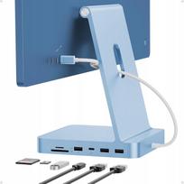 USB-C 7 viename PULWTOP hubas iMac 24, su M.2 NVMe SSD palaikymu, mėlynas