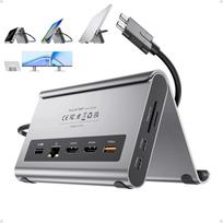 USB-C prijungimo stotis 11-in-1, 2x HDMI 4K 60Hz, Ethernet, PD, skirta MacBook