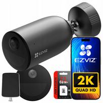 Lauko IP kamera Ezviz EB3 2K su saulės baterija, garsu, IR 15 m ir 64GB kortele