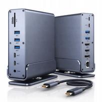 Dokavimo stotis USB-C, 2x HDMI 4K 60Hz, DP, LAN, PD įkrovimas 100W