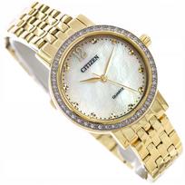 Moteriškas laikrodis CITIZEN EL3102-50D, kvarcinis, auksinis, ant apyrankės
