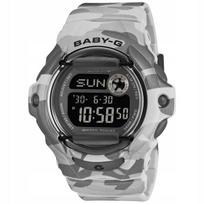 Moteriškas laikrodis CASIO BG-169CMB-8ER BABY-G, pilkas, dirželis, 200 m atsparumas vandeniui