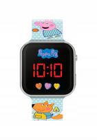 Vaikiškas laikrodis Disney Peppa Pig, LED ekranas, spalvotas, dekoruotas kristalais