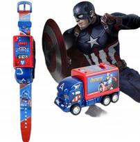 Vaikiškas laikrodis su „Captain America“ projektoriumi automobilių gerbėjams