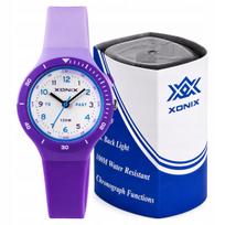 Vaikiškas laikrodis XONIX, violetinis, analoginis, 10 ATM, su apšvietimu